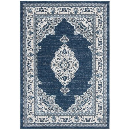 Safavieh 6 ft. 7 in. x 6 ft. 7 in. Madison 500 Square Power-Loomed Rug Cream & Navy MAD506N-7SQ